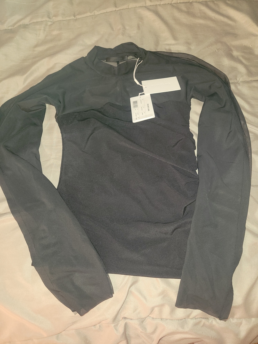 Helmut Lang Black Mesh-Panel Top
